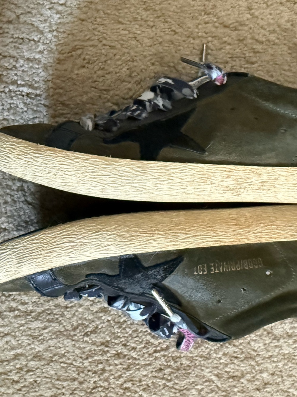 Golden Goose Superstar Olive Green Suede Sneakers, size 40 - Picture 2 of 7